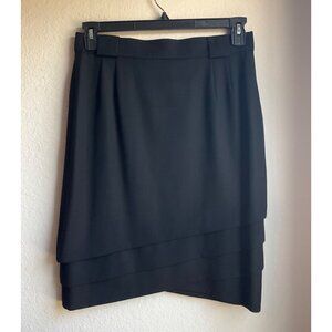 Escada margaretha ley size Medium Pencil Skirt Virgin Wool black tiered Germany